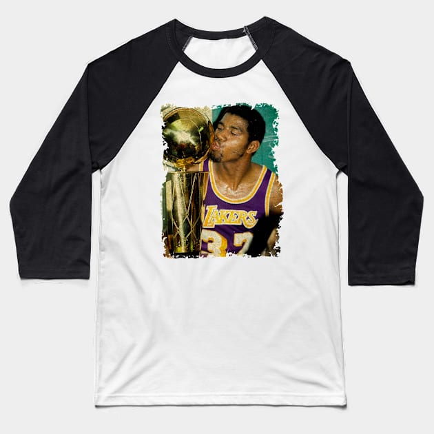 Magic Johnson - NBA Champion, 1980 Baseball T-Shirt by Omeshshopart